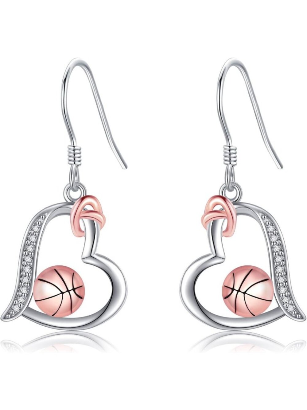 925 Sterling Silver Soccer & Basketball Earrings for Women, Girls, Moms